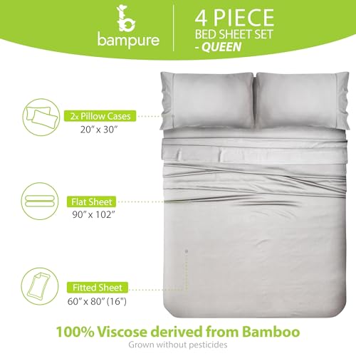 BAMPURE 100% Rayon from Bamboo Sheets Queen Size - 4pc Cooling Sheets Queen by BAMPURE - Used condition - Image 4