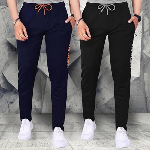 Pinkmint Men Combo Track Pant with Lycra Elastic Jogger Suitable for Active Wear, Jogger Yoga Wear, Sports (Pack of 2)