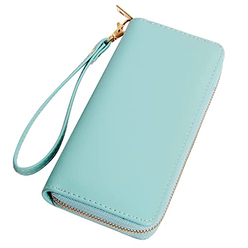 Image of VOCUS Womens Wristlet Wallet Zip Around Clutch Wallet Large RFID Blocking PU Leather Bifold with Phone Holder for Travel
