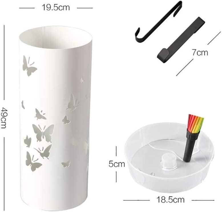 Porte-parapluies avec bac de récupération pour sol propre blanc - 3