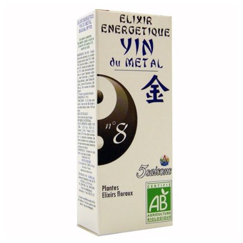 Laboratoire 5 Saisons - Elixir Énergétique 5 Saisons Nu00b08 (Certifié Ab) - Yin Du Métal (Poumon) - Contenance : 50 ml