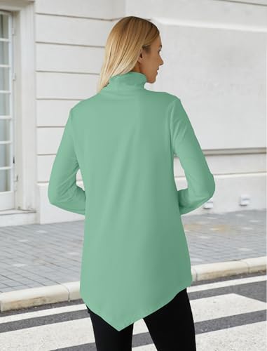 Image of JUSTFASHIONNOW Turtle Neck Shirts for Women Long Sleeve Fall Tunic Tops
