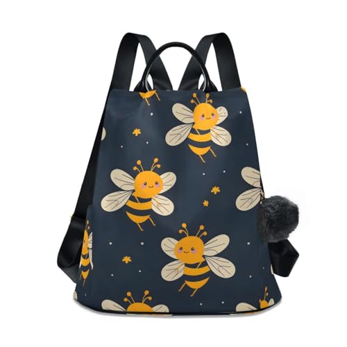 Cute Honey Bees Backpack for Women Anti Theft Large Fashion Travel Shoulder Bag Purse Rucksack Lightweight