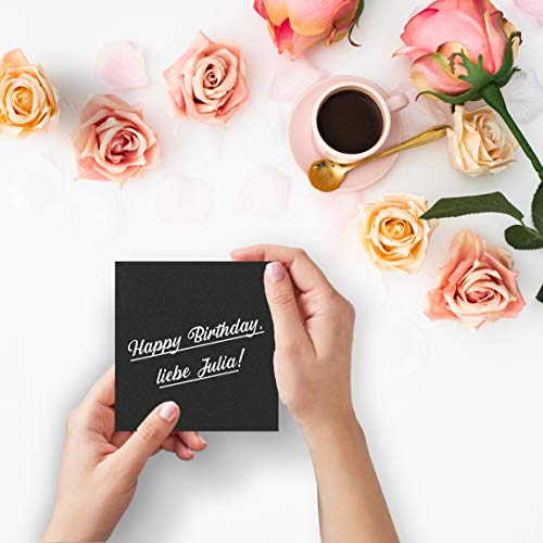 50 single cards square, 15 x 15 cm in black (kraft paper), 240 g m², blank craft cards, postcards - Image 2