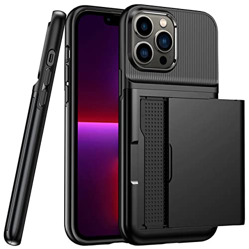 iPhone 13 Pro Case Slide Wallet coque protection noire Funda