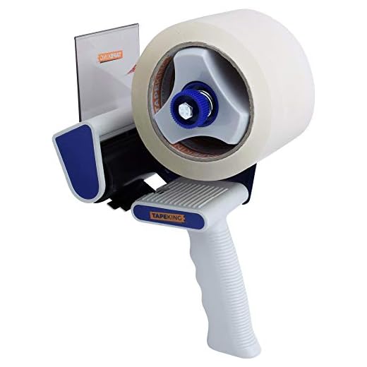 Tape King TX300 3 Inch Wide Packing Tape Dispenser Gun - Plus 1 Free Roll of Packaging Tape - Side Loading 3" Lightweight Ergonomic Industrial Gun for Shipping, Moving, Carton and Box Sealing