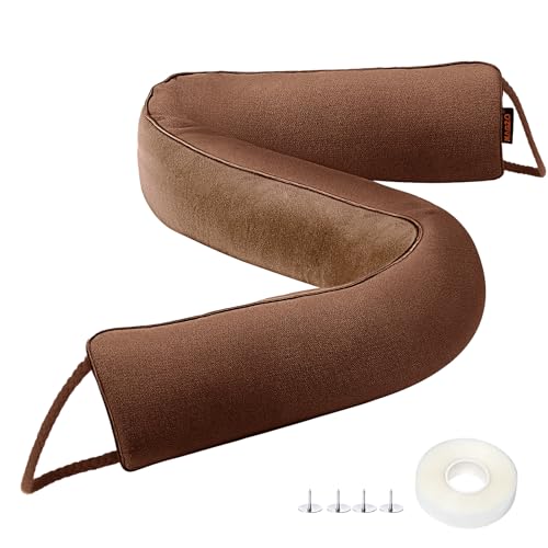 Image of MAGZO Door Draft Stopper, 32 Inch Under Door Draft Blocker Noise Stopper, Weighted Wind Blocker Draft Guard for Bottom of Door, Brown