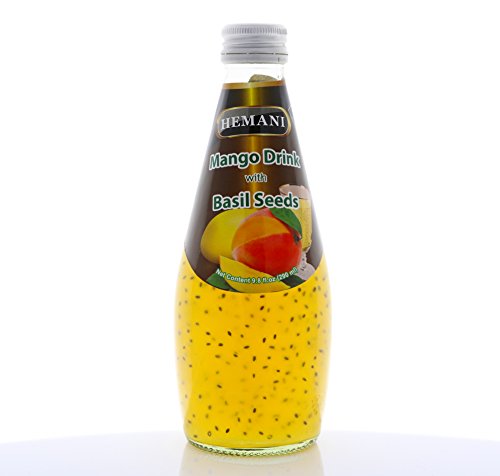HEMANI | Basil Seeds Juice Drink 9.8 FL OZ (290 mL) - Made with Real Basil Seeds - Naturally Cooling & Refreshing (Mango)