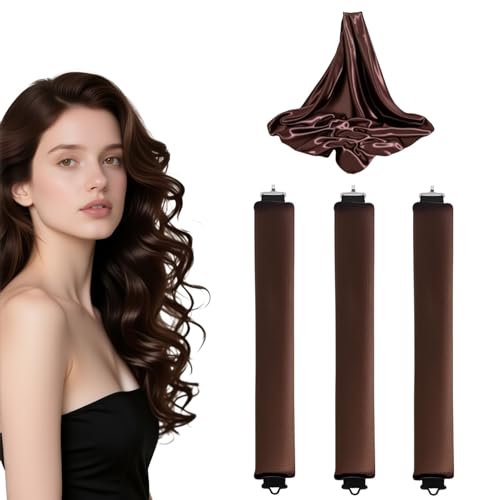 Yilnlg Heatless Curls Band Set 3 Stück Overnight Blowout Rods Lockenwickler Ohne Hitze No Heat Heatless Blowout Heatless Curls for für langes kurzes welliges Haar DIY Styling