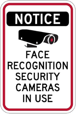 STOPSignsAndMore - Face Recognition Security Cameras In Use Sign - 12x18 - Reflective | Rust Free Aluminum