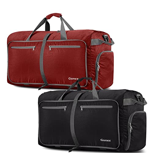 Gonex 150L Packable Travel Duffle Bag Black & Red