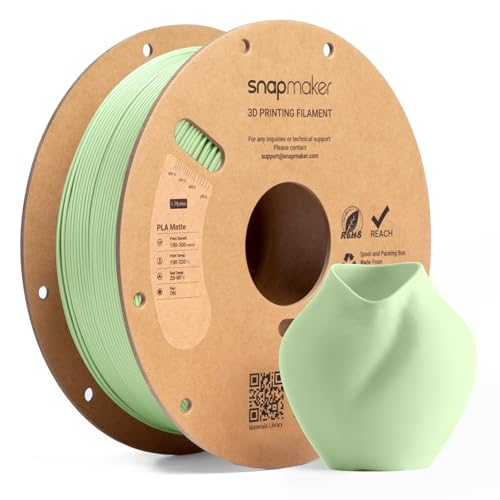 Image of Snapmaker Matte PLA Filament 1.75mm, RFID 3D Printer Filament for Snapmaker U1, Dimensional Accuracy + /- 0.02mm, 300mm /s High Speed Printing Clog-Free for Most FDM Printers,1kg(2.2lbs)