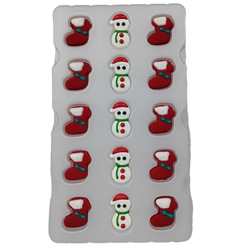 Image of Christmas Sprinkles Icing Decoration for Cupcake Decorating, Christmas Stocking Cake Decoration, Edible Christmas Snowman Cake Cupcake Topper for Baking Cookie Ice Cream Candy Decoration