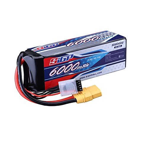 🥇【Applicazione】- Batteria SIGP 6000mAh 14,8V 4S lipo idonea per modello di RC Veicolo Auto Camion Barca a Rotelle Carrozzina Armata Hobby da Corsa (adatto solo quando la tensione, le dimensioni e la spina corrispondono).