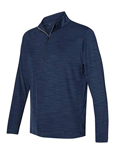 Mens Lightweight Melange Quarter-Zip Pullover (A475) -Collegiate -2XL