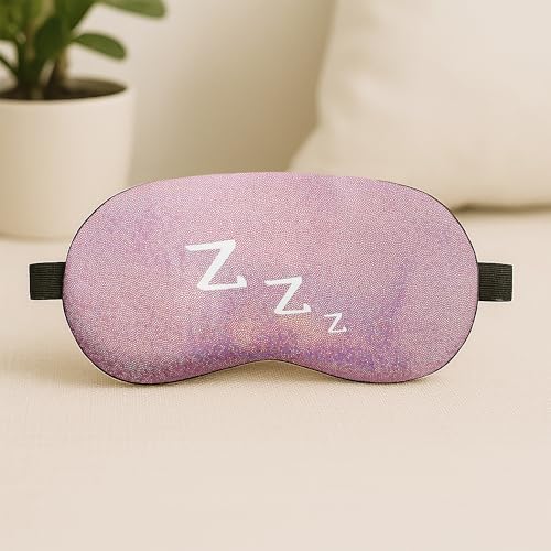 Image of Jenna Sleep Eye Mask with Super Smooth And Adjustable Strap- Super Soft & Cozy, Blindfold and Travelling (Silk ZZZ Pink Gel)