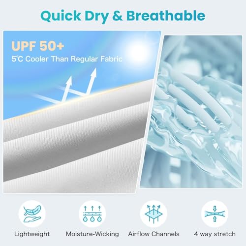 Men's UPF 50+ Sun Protection Shirts Cooling SPF Hoodie Jacket Pocket Long Sleeve UV Clothing for Fishing Hiking4