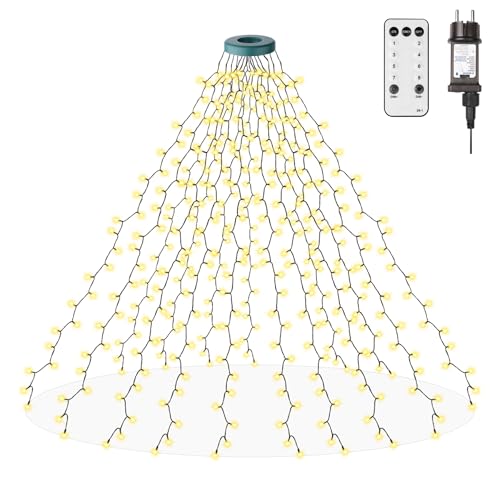 sylvwin 2M Weihnachtsbaum Beleuchtung mit 16 Girlanden,400 LED...