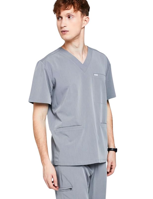 Tunique Birbal pour homme - Pour le domaine médical et les soins - Tunique à enfiler moderne et confortable avec trois poches pratiques - Vêtement professionnel médical