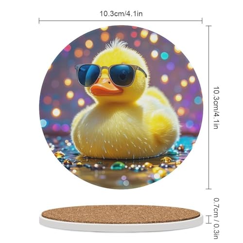 Dessous de verre ronds en céramique pour éviter les taches d'eau et rayures sur table - 3