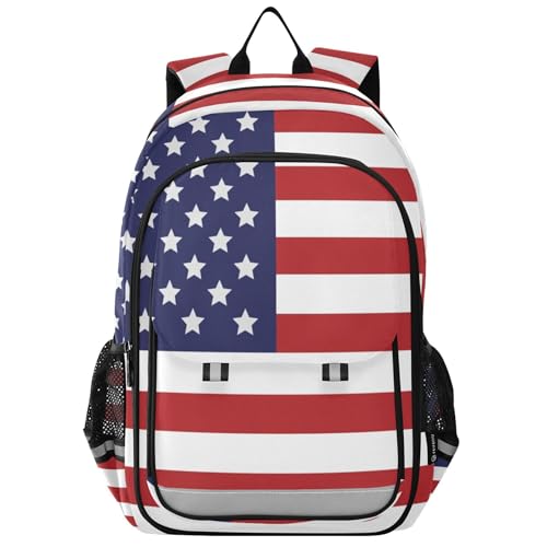 Fisyme American Flag School Backpack Laptop Backpacks Bags Bookbag Travel Casual Computer Notebooks Daypacks