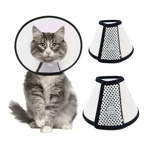 ZWWOGE Collare Recupero Animali, 2 Pezzi Collare Elisabettiano per Gatto, Plastica Leggera, per Gatti di 3-5 kg, Cani di Piccola Taglia e Conigli (Circonferenza Collo 20-23cm & 24-27cm)