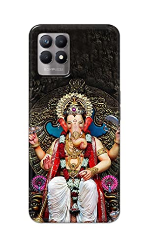 Image of PRINTFIDAA Lord Ganesh Bappa Moriya Vinayaka Printed Designer Hard Case for Realme 8i Back Cover -(ZP) MVN1010