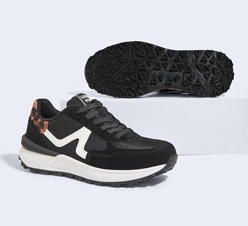 Image of LUCKY STEP Women's Retro Fashion Casual Sneakers | Platform Classic Trendy Trainning Anti-Slip Tennis Travel Walking Shoes