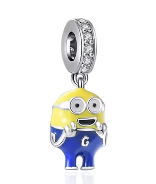 Abalorio de plata 925 con diseño de criatura amarilla de Carl compatible con abalorios Pandora, Trollbeads, Chamilia, Biagi y muchas otras pulseras del Reino Unido., S, Metal, No es una piedra