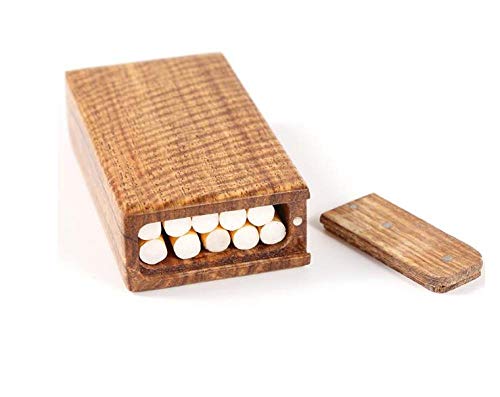 XINXIN Bois Massif Boîte à Cigarettes,Étui à Cigarettes en Bois Creative Cadeaux en Acajou SculptéÉtuis à Cigarettes,D-10standardcigarettes