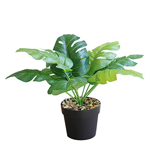 OTARTU Plantas artificiales Monstera Deliciosa con maceta, escritorio de oficina en casa, decoración de estantería Cover