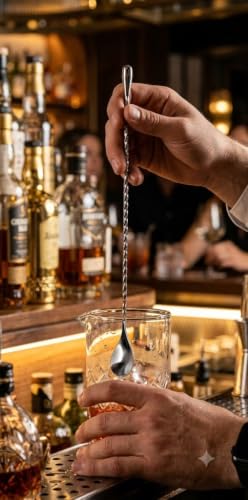 Image of Dynore Stainless Steel Teardrop Bar Spoon with Tall Peg Measure 30 /60 ml for Bar, Home- Set of 2 Pcs