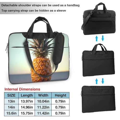 Bolso para portátil KHiry negro con diseño de piña miniatura 2