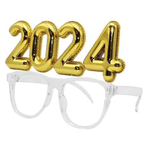 Healifty Gafas de Números Transparentes para Fiesta de Año Accesorio Ligero para Fotos Divertidas Gafas de Fiesta como Complemento Fotográfico