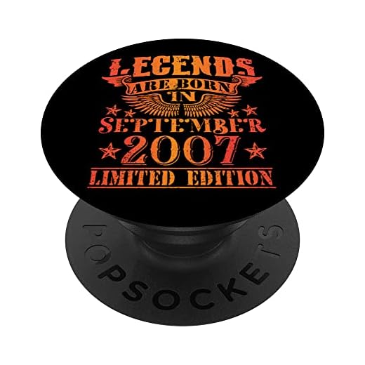 Cumpleaños Septiembre 2007 Edición Limitada Regalo Vintage PopSockets PopGrip Intercambiable