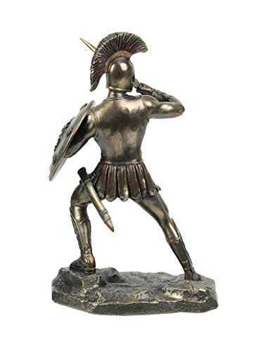 Estatua Héctor de Troya de Resina y Bronce 9.25 pulg miniatura 3