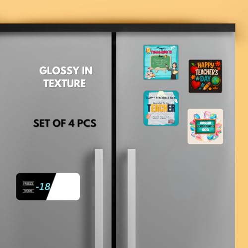 Image of Teachers Day Themed Fridge Magnets|Set of 4 Pcs|3 * 3 Inch|Glossy|Durable|Shiny|No Colour Fade Lifetime|Waterproof ||Gifts for Teacher Day||