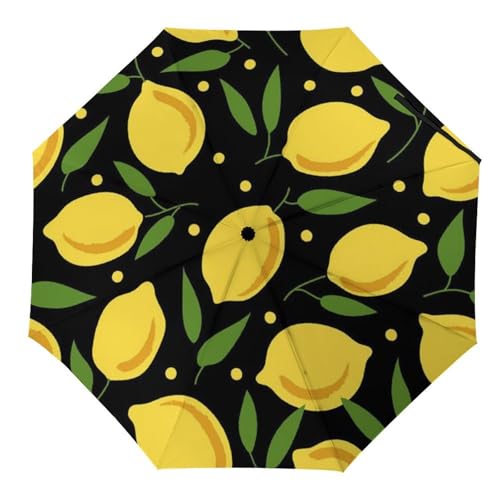 Parapluie pliable citron de dessin animé imperméable pour voyage