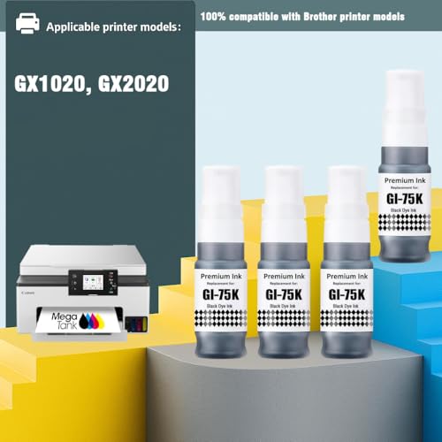 Image of KOSH GI-75 Refill Ink Compatible for Canon MAXIFY GX1070 GX2070 Printer
