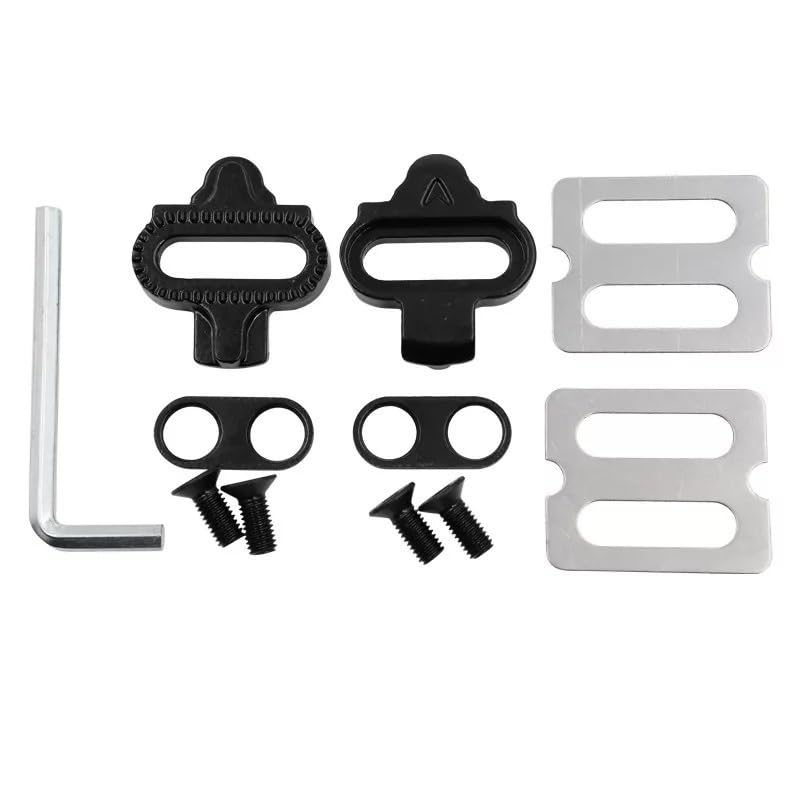 Calas SPD Compatibles, Kit Calas 2 Agujeros para Zapatillas Ciclismo MTB e Indoor Cycling, 0° 2° 6°, Recambio Antideslizante