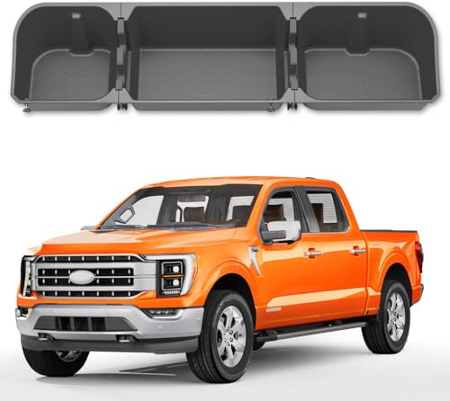Wonderdrive Under Seat Storage Box Fit for 2015-2026 Ford F-150 F150 SuperCrew Cab 2017-2026 F-250/F-350/F-450/F-550 Super Duty Upgraded Rear Truck Underseat Organizer Cargo Box