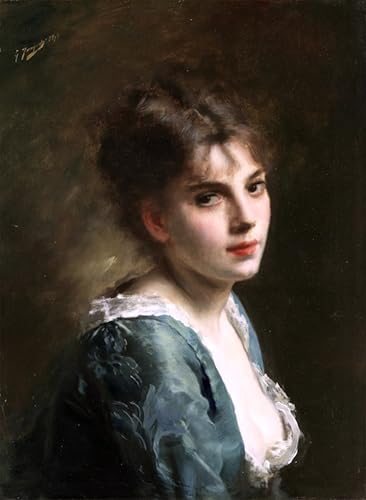 Toile portrait d'une jeune beauté par Gustave Jean Jacquet affiche d'art graffiti premium