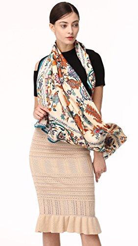 Jeelow 100% Luxurious Mulberry Silk Extra Large Square Scarf Shawl Wrap For Women 16 Mommes 42x42 Inch For Evening Dresses4