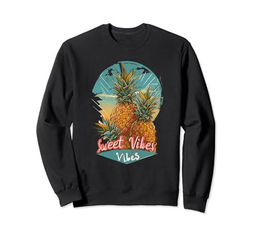 Tropical Pineapple Vibes Beach Sunset Fruit Sweatshirt