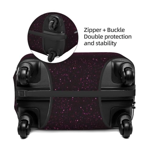 Dark Purple Glitter For Travel Luggage Cover Suitcase Protector Fits 18-32 Inch Travel Luggage Protector Elastic Luggage Anti-Scratch Suitcase Cover2