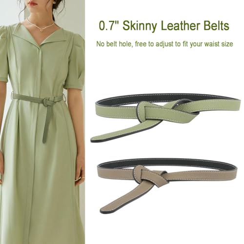 Knot Belts For Women, Fashion Tie A Knot Genuine Leather Waist Belt For Jeans Jumpsuit Coat2