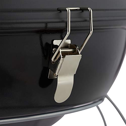 Foto von Relaxdays Kugelgrill, tragbar, mit Deckel, leckeres BBQ, Picknickgrill mit großer Grillfläche, Holzkohle, Ø36cm, schwarz, 27 x 36 x 36 cm