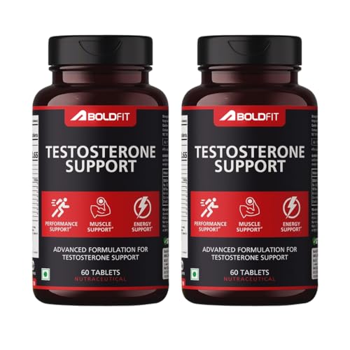 Boldfit testosterone booster supplement for Men with Ashwagandha, Ginseng, Kaunch Beej & Tribulus Terrestris testo booster for Energy, Strength, Muscle Growth, Stamina & Performance Pre & Post Workout Supplement- 120 testo booster tablet