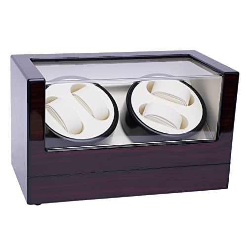 Automatische Uhrenbeweger Box Uhren Uhrengehäuse Uhrenbox mit leisem Motor, Batteriebetrieb oder Netzteil Aufbewahrungsbox aus Holz für Automatikuhren für Uhrengeschäft und Zuhause (B) Cover