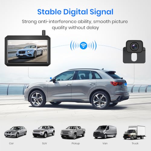 Image of AUTO-VOX CS-2 Wireless Backup Camera with 4.3 inch Car Monitor, Easy Install Stable Digital Signal Back Up Camera System, Super Night Vision Reverse Cam for Truck, SUV, Van, Trailer | Stable Digital Signal Back Up Camera System, Super Night Vision Reverse Cam for Truck,SUV,Van,Trailer